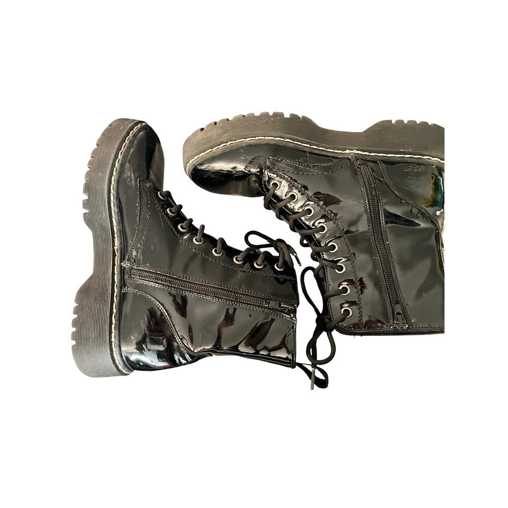 Sincerely Jules Harley Black Patent Platform Combat Boots Size 6.5 - Picture 6 of 11